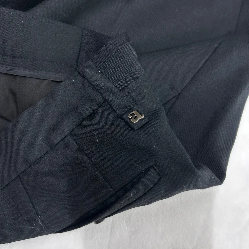 Allegri Milano Mens Black Dress Pants Flat Front Wool Blend Trousers Size 32x27